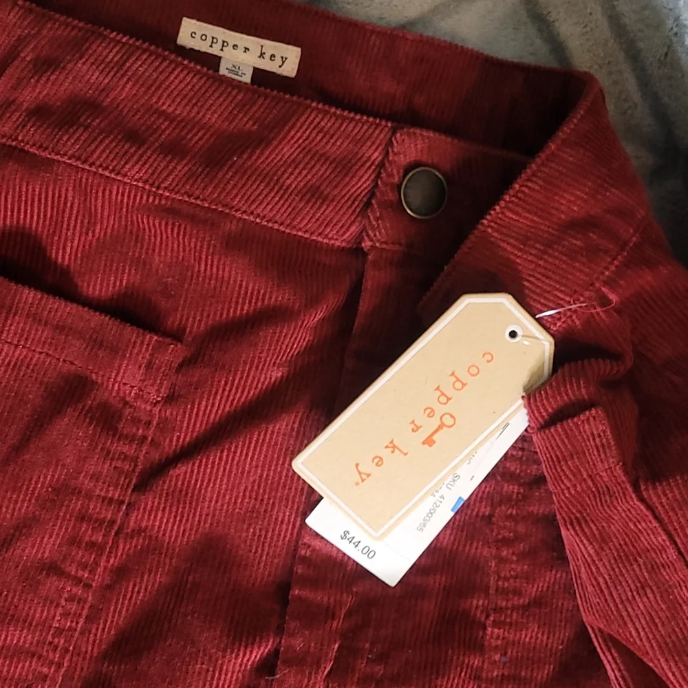 Copper Key Maroon Corduroy Skirt - Picture 4 of 4